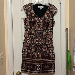 Patterned Brown and Pink Dress